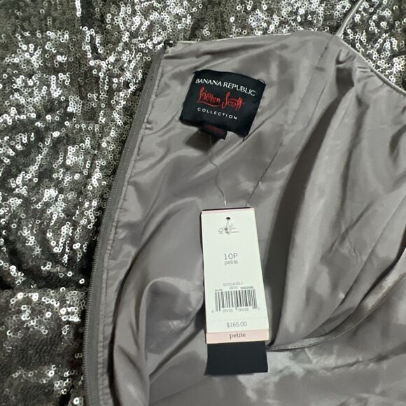 Banana Republic x L'Wren Scott Silver Sequin Limited Edition PartyDress Size 10p - Picture 6 of 7
